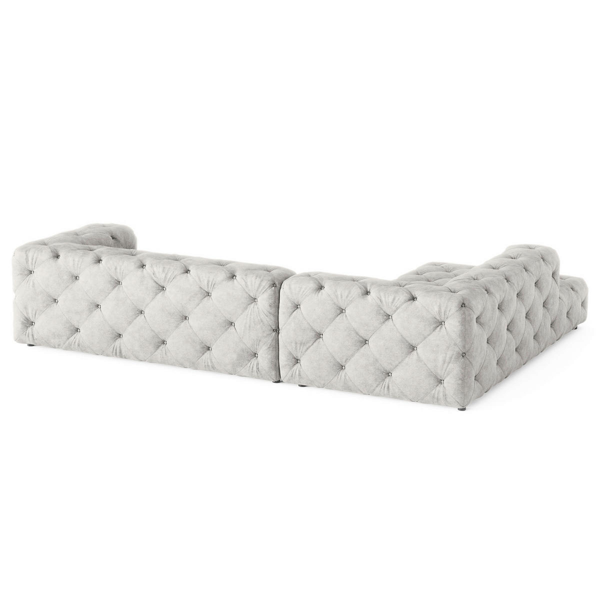 ECKSOFA Mikrofaser Hellgrau  - Hellgrau/Schwarz, Design, Kunststoff/Textil (228/325cm) - P & B