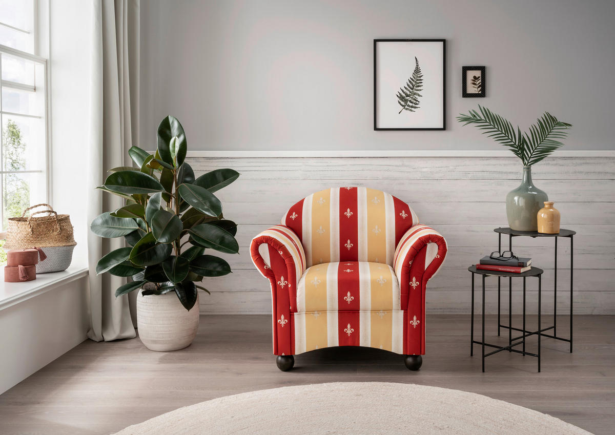 SESSEL in Mikrofaser Rot  - Wengefarben/Rot, Konventionell, Holz/Textil (90/84/80cm) - Livetastic