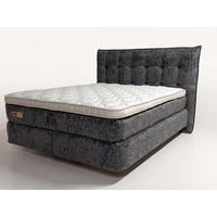 Pat Boxspring, 160/200 cm, antracit - antracit/negru, Basics, metal/textil (160/200cm) - Voleo