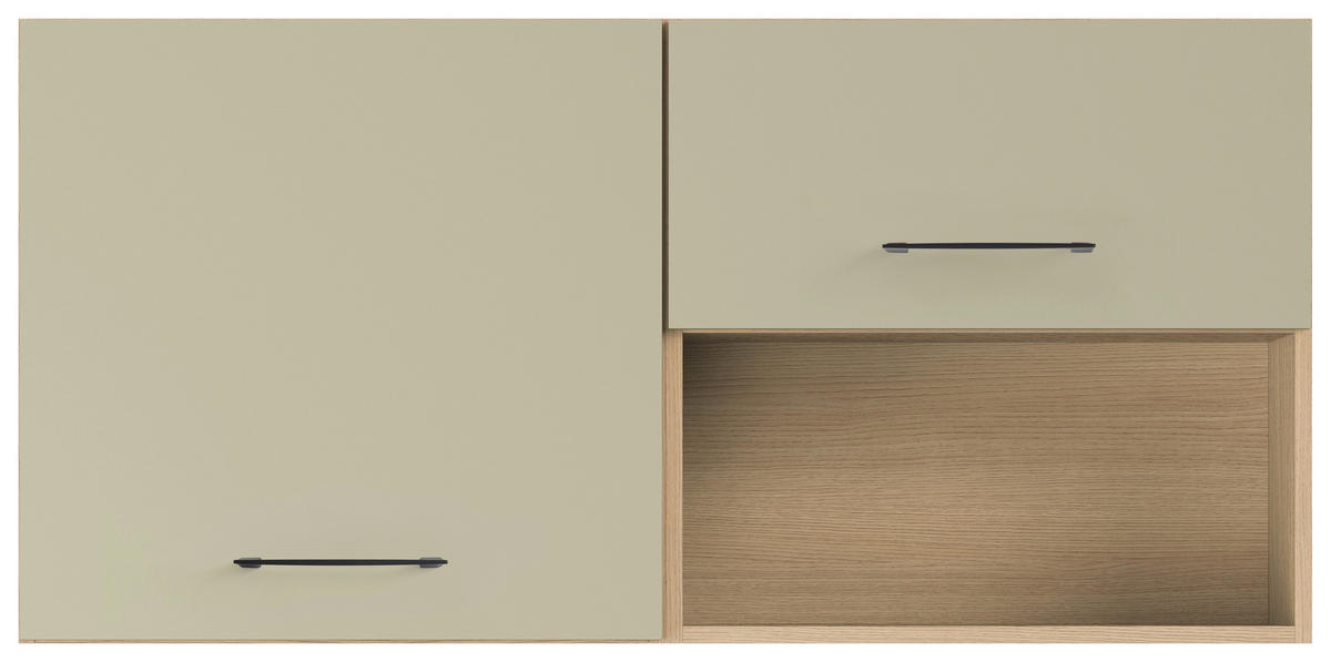 KÜCHENOBERSCHRANK 120/57,9/35,6 cm  in Eichefarben, Salbeigrün  - Eichefarben/Salbeigrün, Basics, Holzwerkstoff/Metall (120/57,9/35,6cm) - Impuls