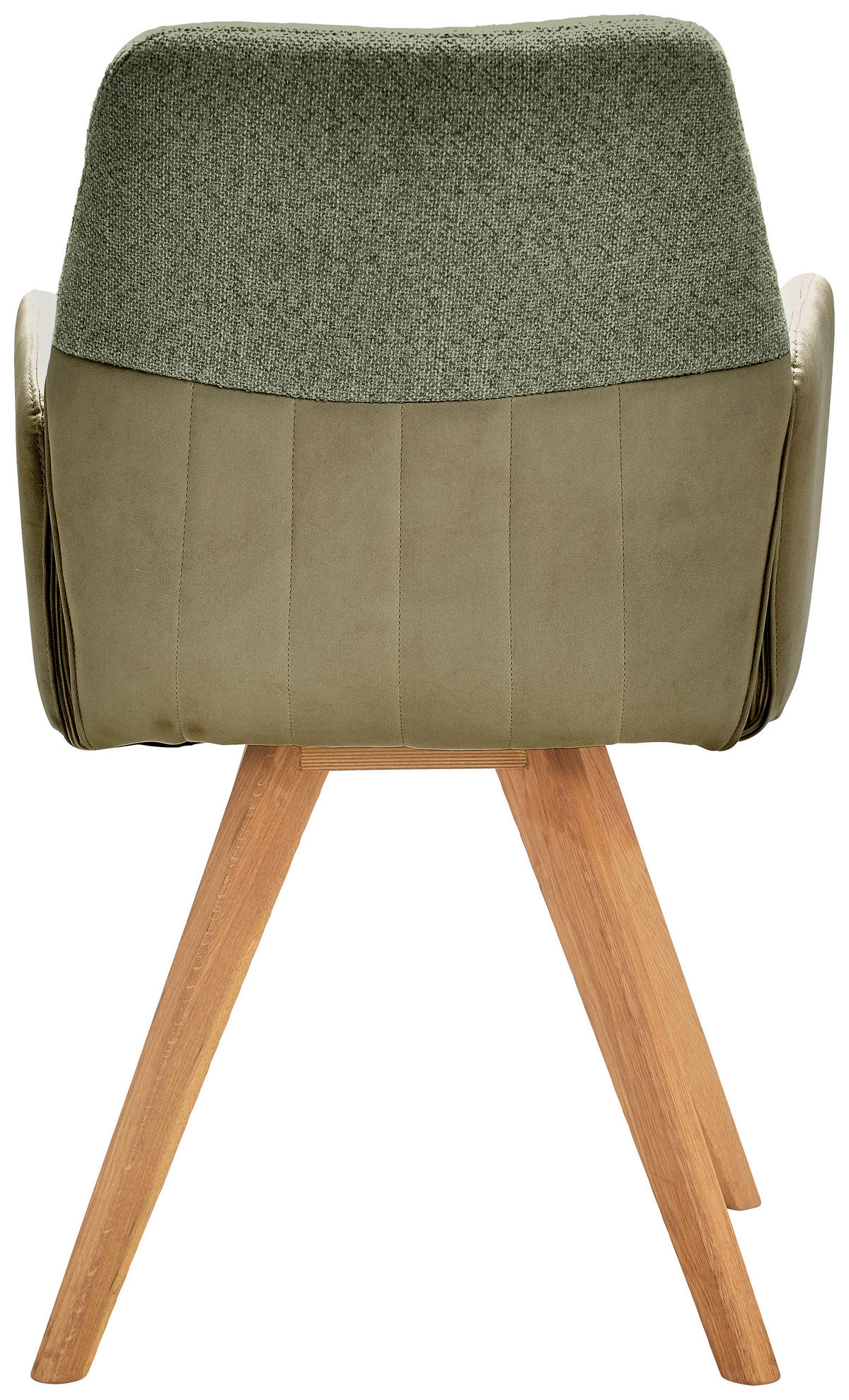 ARMLEHNSTUHL  in Lederlook, Webstoff  - Wildeiche/Olivgrün, Konventionell, Holz/Textil (57/87/63cm) - Valdera