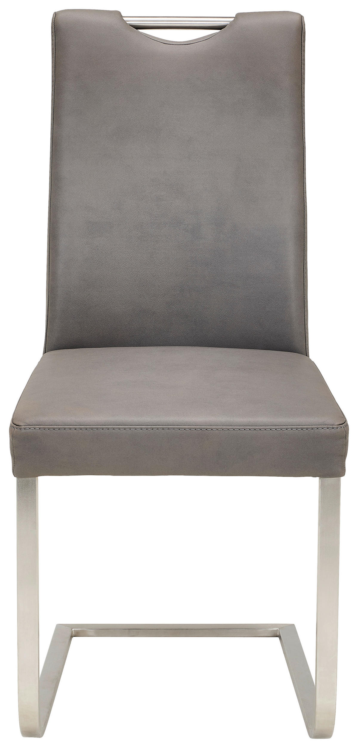 SCHWINGSTUHL  in Stahl Mikrofaser  - Edelstahlfarben, Design, Textil/Metall (47/100/61cm) - Moderano