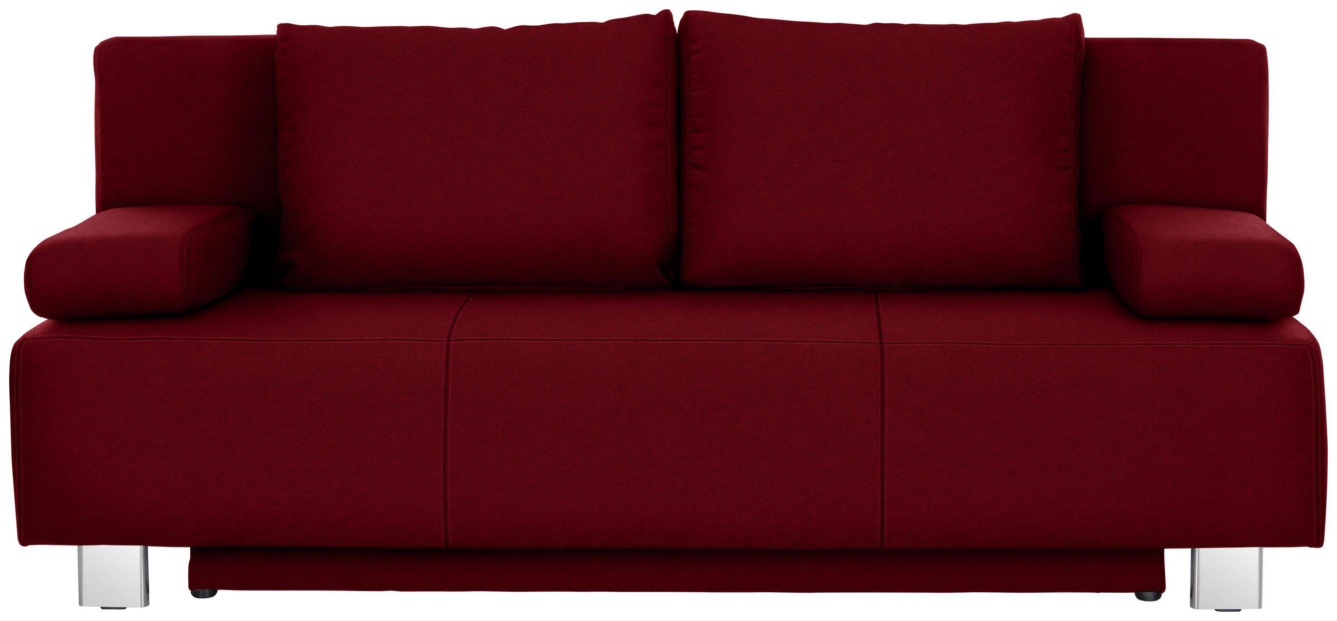SCHLAFSOFA in Webstoff Dunkelrot  - Chromfarben/Dunkelrot, Design, Textil/Metall (197/88/89cm) - Xora