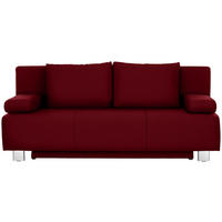 SCHLAFSOFA in Webstoff Dunkelrot  - Chromfarben/Dunkelrot, Design, Textil/Metall (197/88/89cm) - Xora
