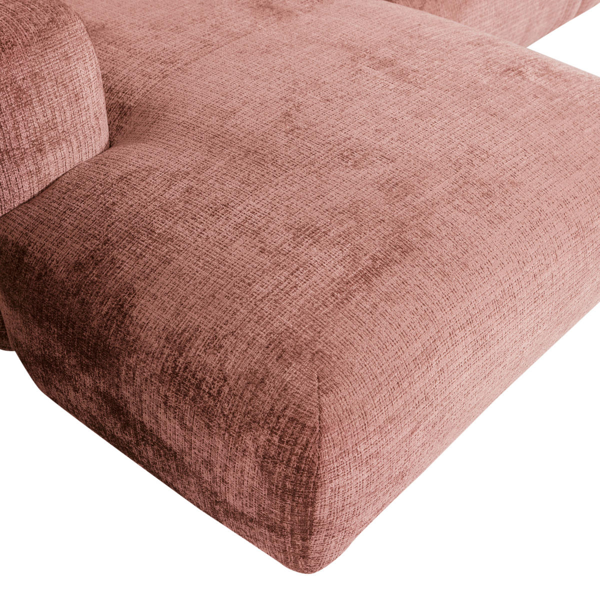 ECKSOFA Cloud Taupe, Pink Chenille  - Taupe/Pink, Design, Kunststoff/Textil (165/280cm) - Livetastic