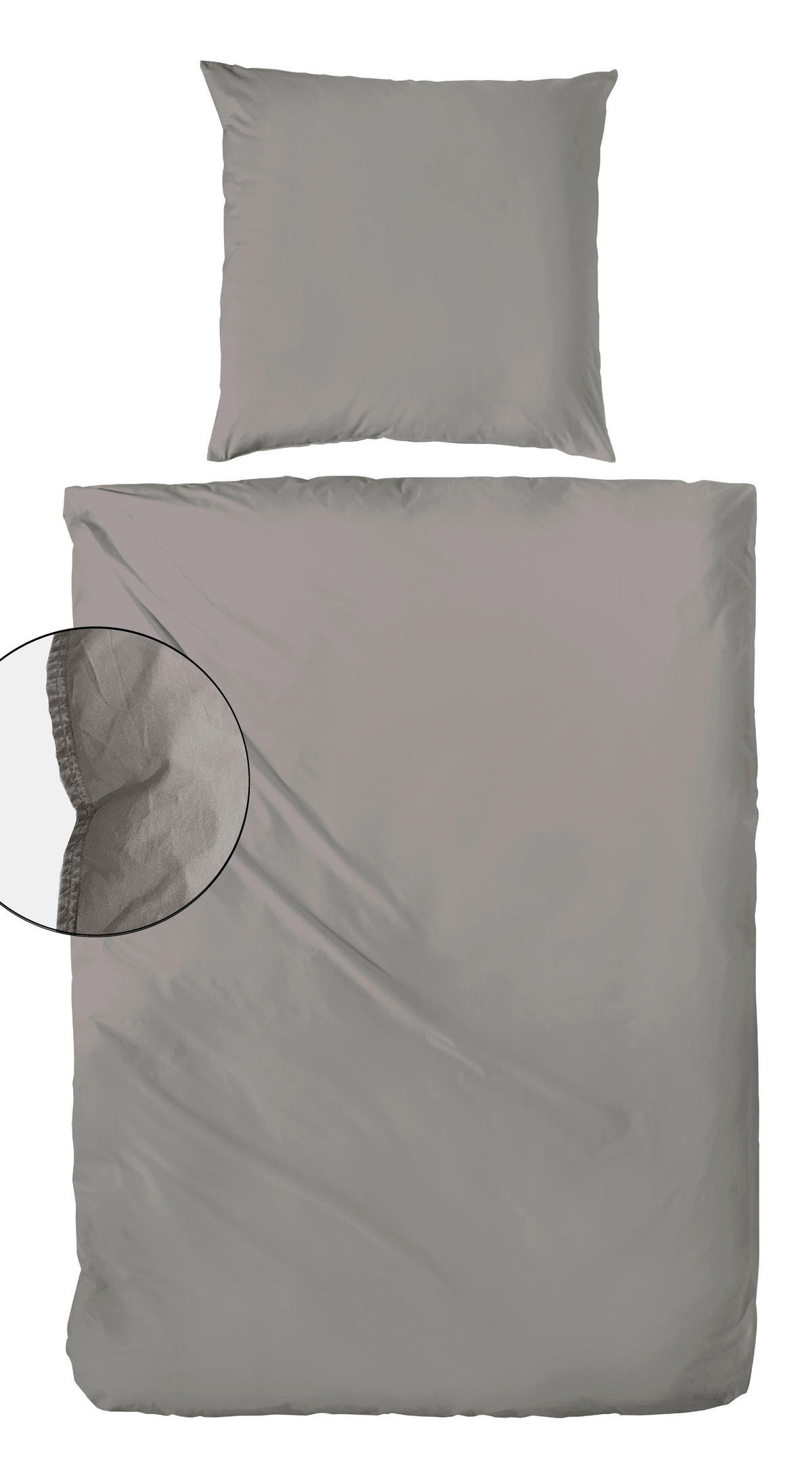 BETTWÄSCHE Flanell 155/220 cm  - Graphitfarben, Basics, Textil (155/220cm)