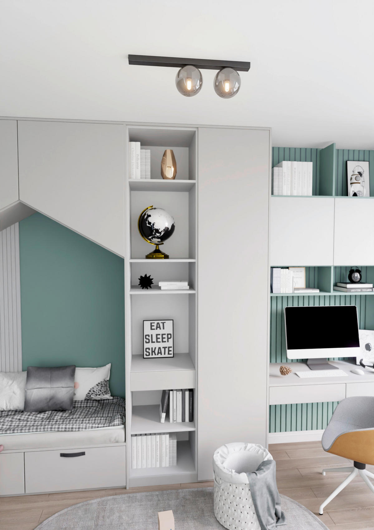 DECKENLEUCHTE 60/14/17 cm  - Schwarz, KONVENTIONELL, Glas/Metall (60/14/17cm)