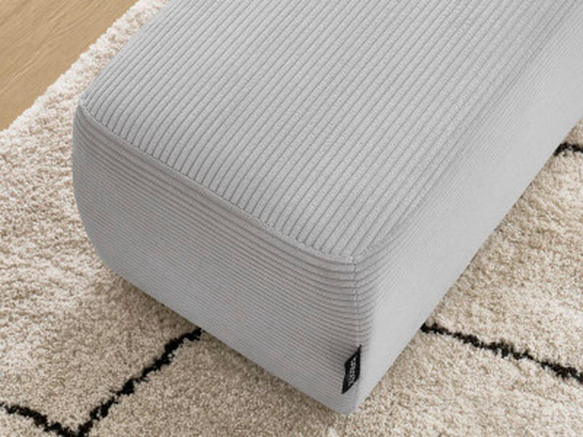 HOCKER ATILLA Cord Hellgrau  - Hellgrau/Schwarz, MODERN, Kunststoff/Textil (92/44/48cm)