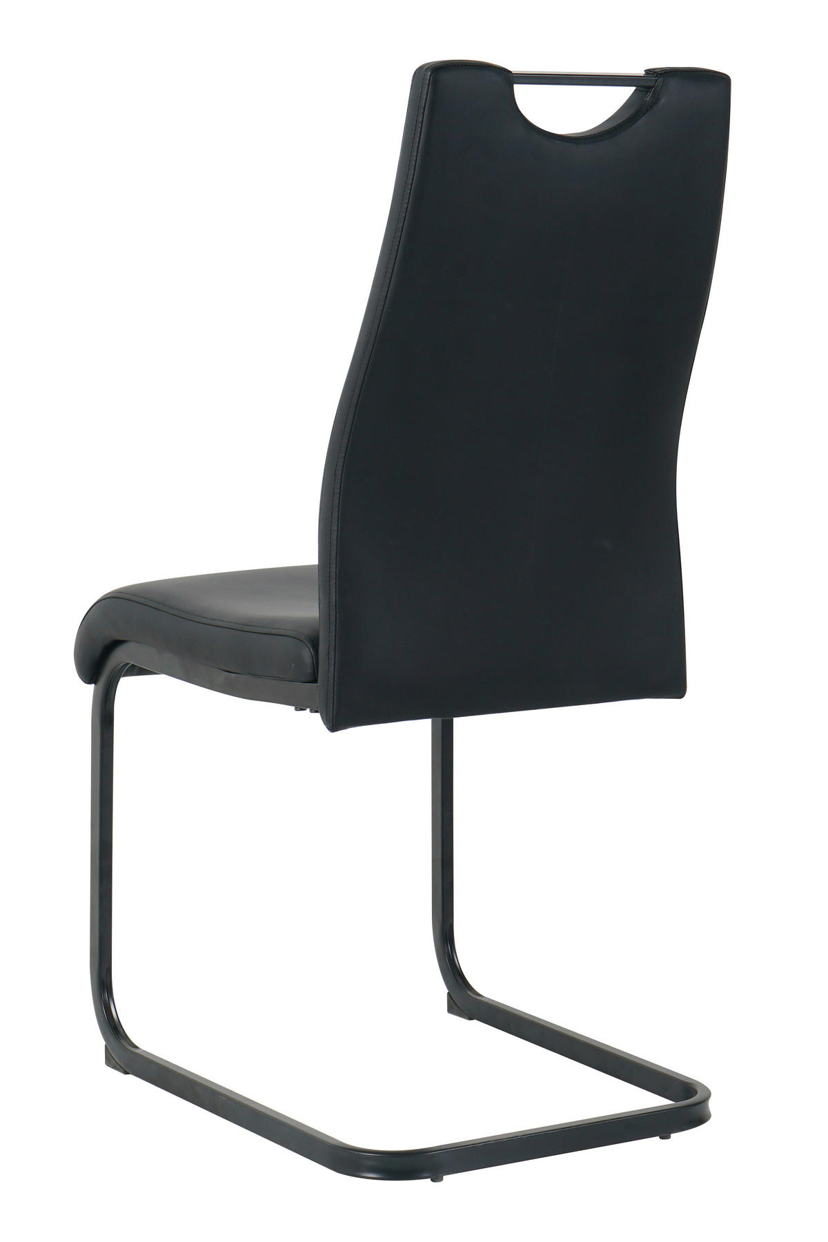 STUHL-SET 2 Stück  in Lederlook  - Schwarz, Design, Kunststoff/Textil (42/98/56cm) - Livetastic