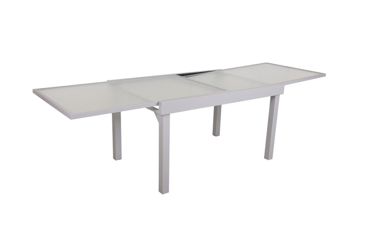 GARTENTISCH 135/90/75 cm  - Grau, MODERN, Glas/Metall (135/90/75cm) - Gardenson