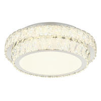 LED MENNYEZETI LÁMPA - krómszínű/átlátszó, Konventionell, műanyag/üveg (40/40/15,5cm)