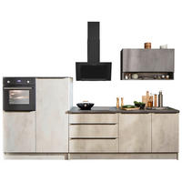 KÜCHENBLOCK 321 cm   in Anthrazit, Weiß  - Anthrazit/Schwarz, Basics, Holzwerkstoff/Kunststoff (321cm) - MID.YOU