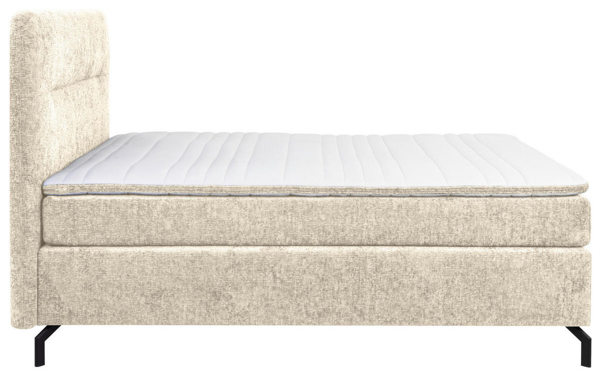 BOXSPRINGBETT 140/200 cm  in Champagner  - Champagner/Schwarz, Design, Textil/Metall (140/200cm) - Esposa