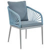 GARTENSESSEL Metall, Textil Blaugrau  - Weiss/Blaugrau, Design, Textil/Metall (56/87/63cm)