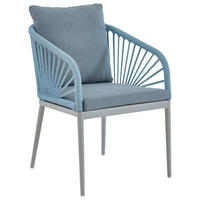 GARTENSESSEL Metall, Textil Blaugrau  - Weiss/Blaugrau, Design, Textil/Metall (56/87/63cm)