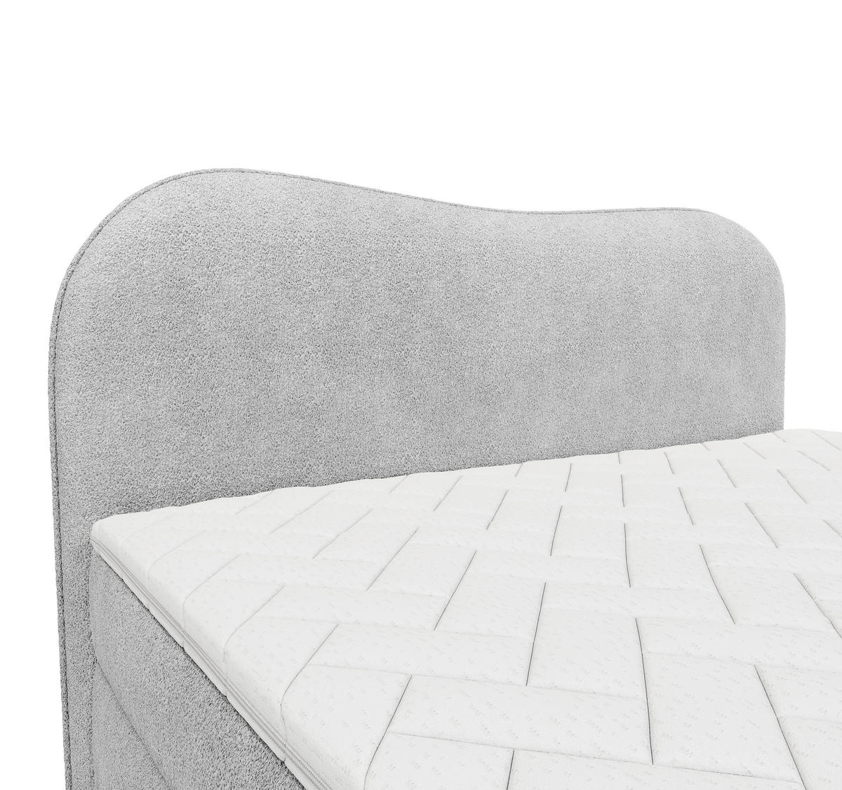 BOXBETT 160/200 cm  in Hellgrau  - Hellgrau/Schwarz, Design, Holz/Holzwerkstoff (160/200cm) - Chameo