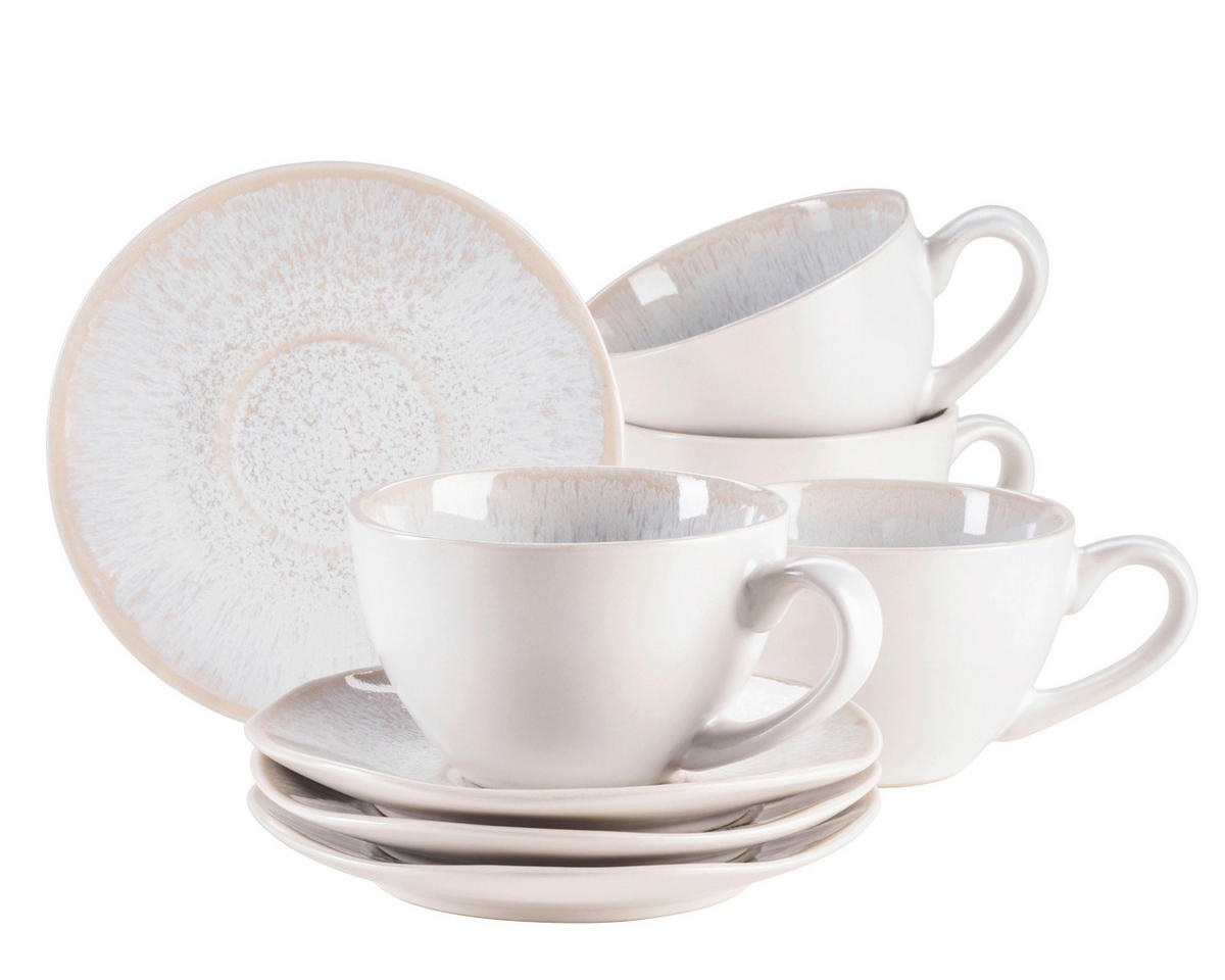 KAFFEESERVICE Frozen 8-teilig  - Weiß, Basics, Keramik (13,5/6,5/10cm) - Mäser