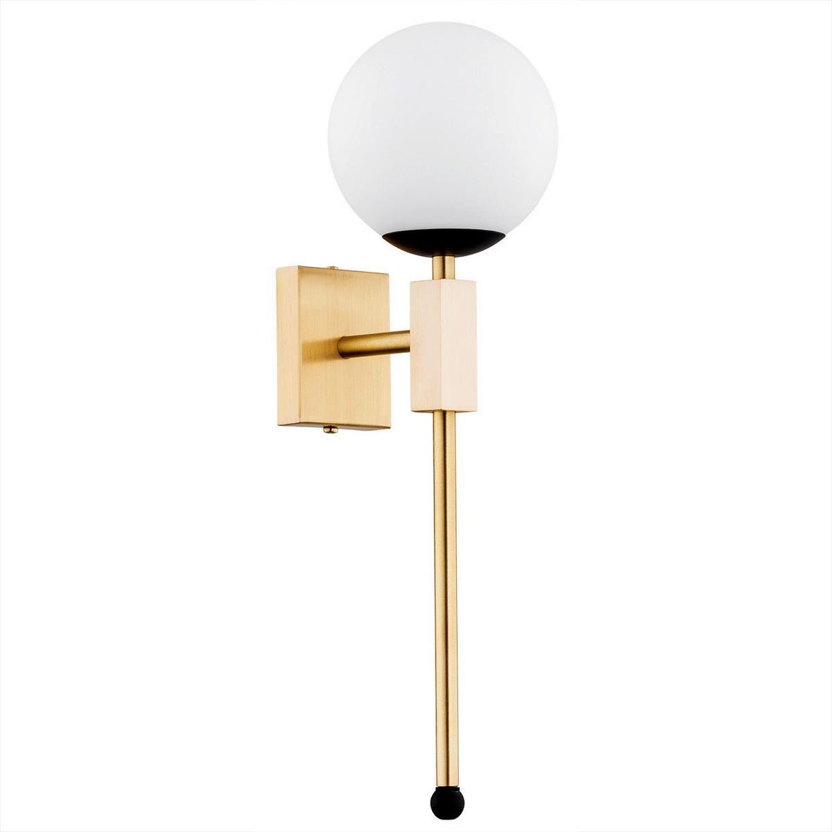 WANDLEUCHTE Argon Megan 40.5/15/12 cm  - Goldfarben/Schwarz, Basics, Glas/Metall (40.5/15/12cm)