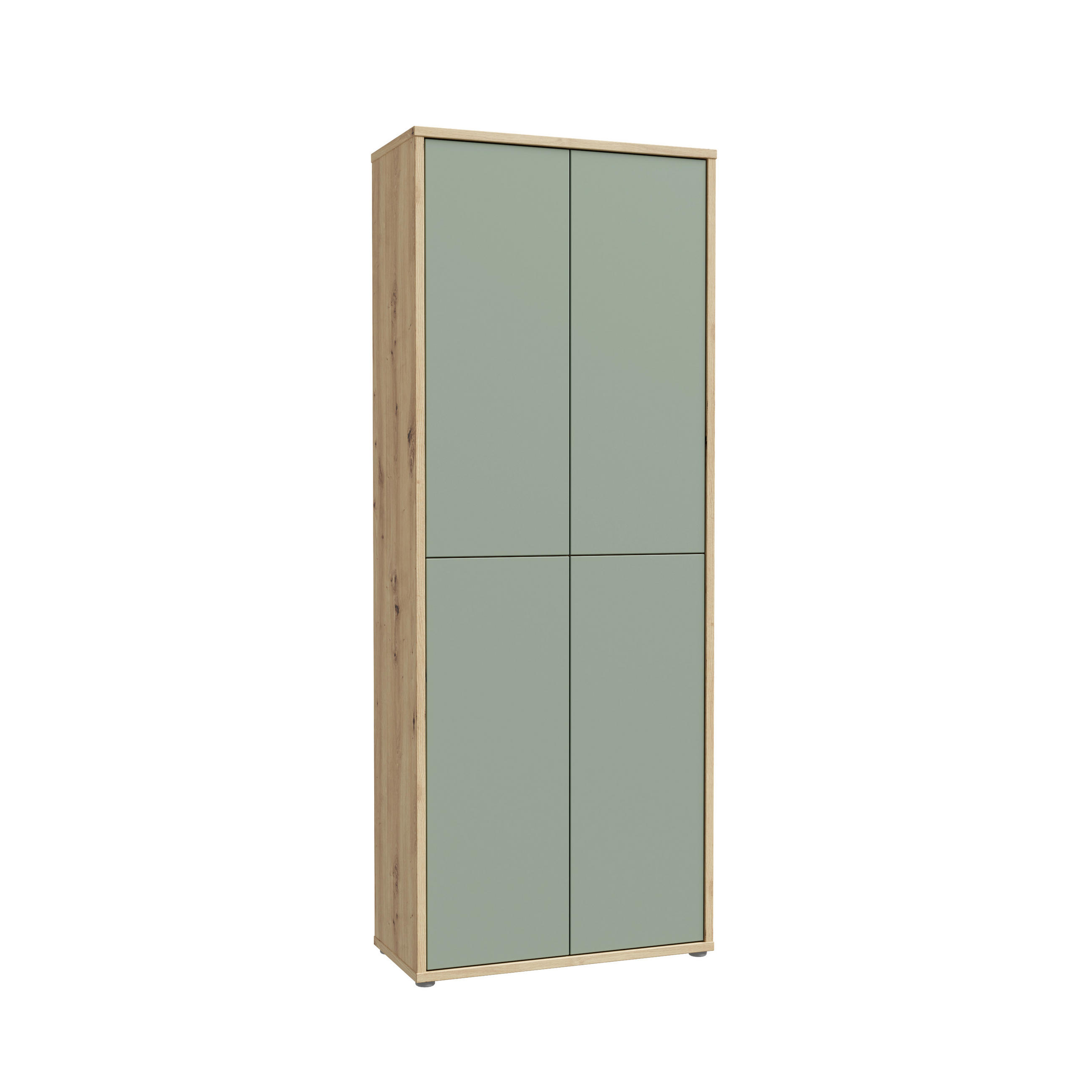 SCHUHSCHRANK Salbeigrün, Eiche Artisan  - Salbeigrün/Eiche Artisan, MODERN, Holzwerkstoff/Kunststoff (74,5/191,9/34,9cm) - Xora