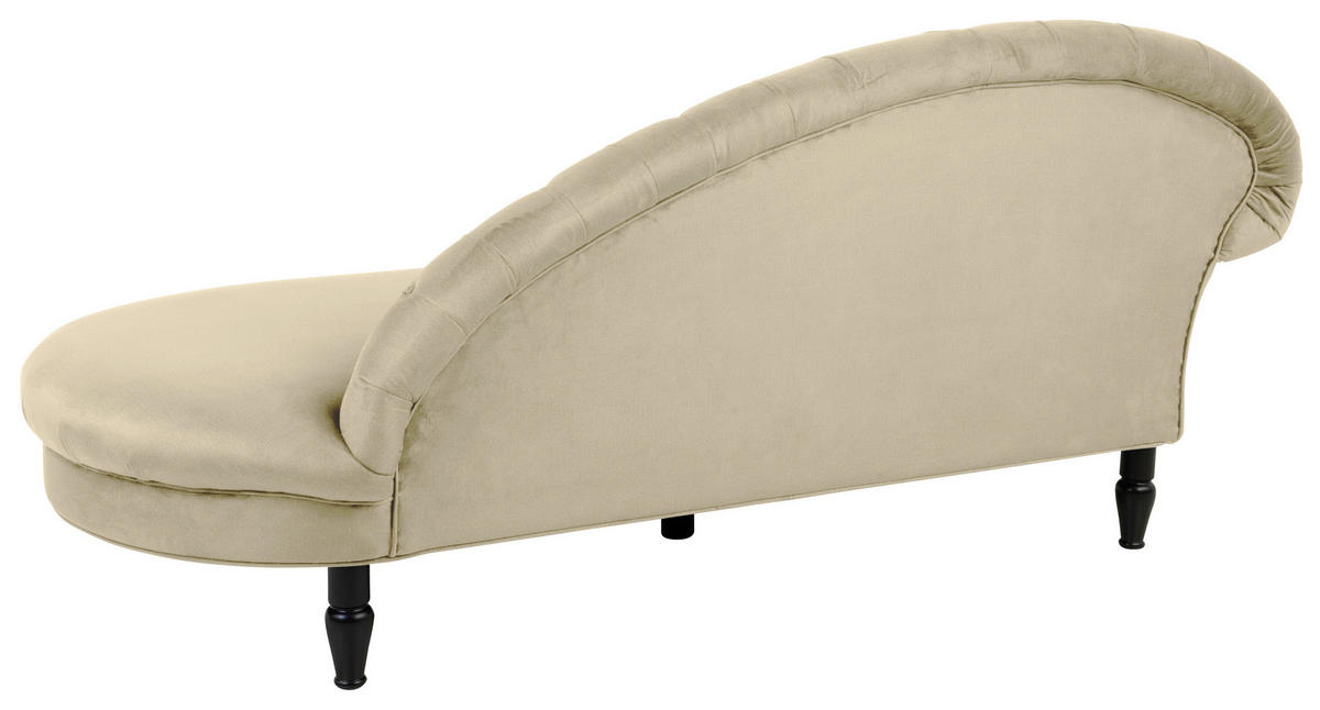 RÉCAMIERE in Velours Beige  - Beige/Schwarz, Design, Holz/Textil (216/91/103cm) - MID.YOU