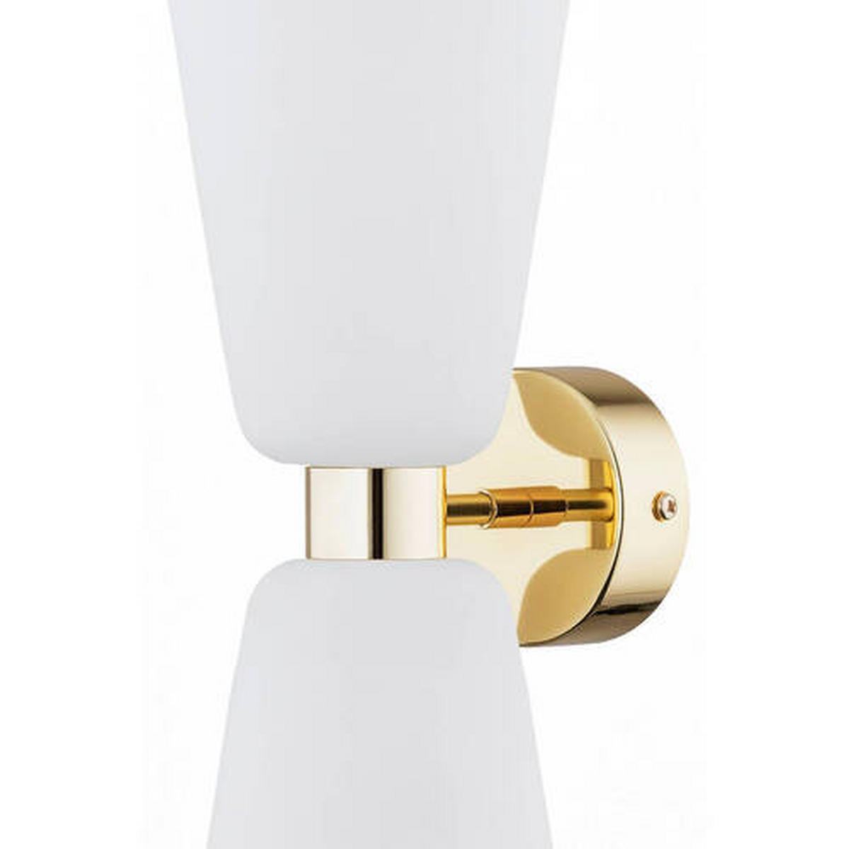 WANDLEUCHTE Argon Reno 34/15/13,5 cm   - Goldfarben/Weiß, Basics, Glas/Metall (34/15/13,5cm)