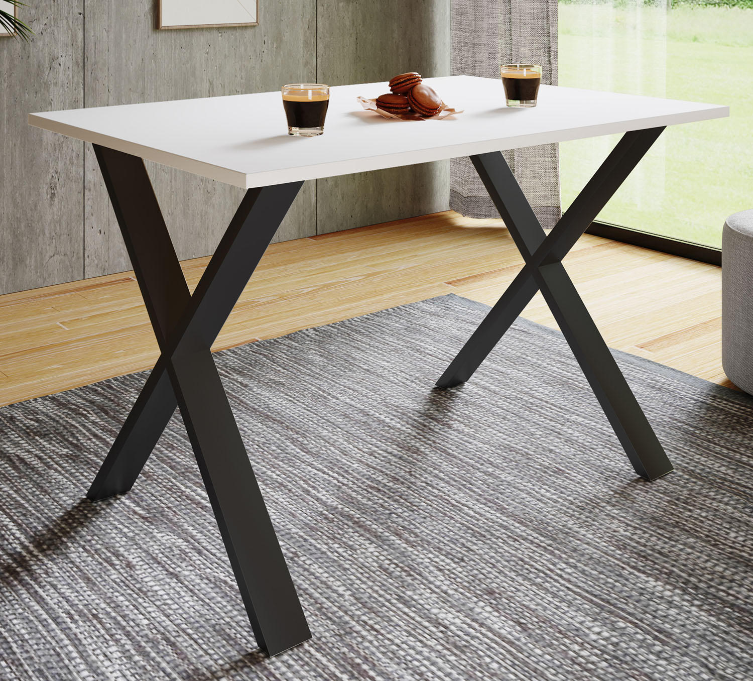 ESSTISCH Schwarz, Weiß  - Schwarz/Weiß, Basics, Holzwerkstoff (80/80/76cm) - MID.YOU
