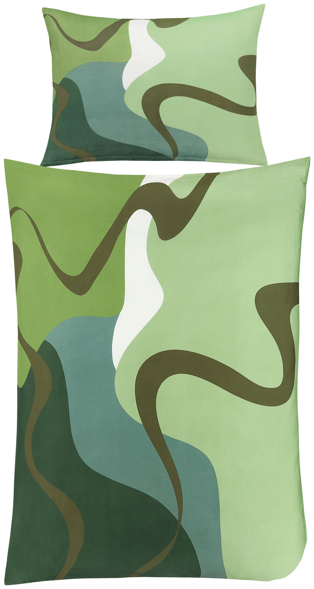 WENDEBETTWÄSCHE 2-teilig Satin 140/200 cm  - Dunkelgrün/Salbeigrün, Basics, Textil (140/200cm) - Novel
