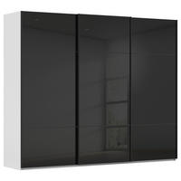SCHWEBETÜRENSCHRANK 242/223/68 cm,  in Grau, Schwarz, 3 Tür(en)  - Schwarz/Grau, KONVENTIONELL, Glas/Holzwerkstoff (242/223/68cm) - Novel