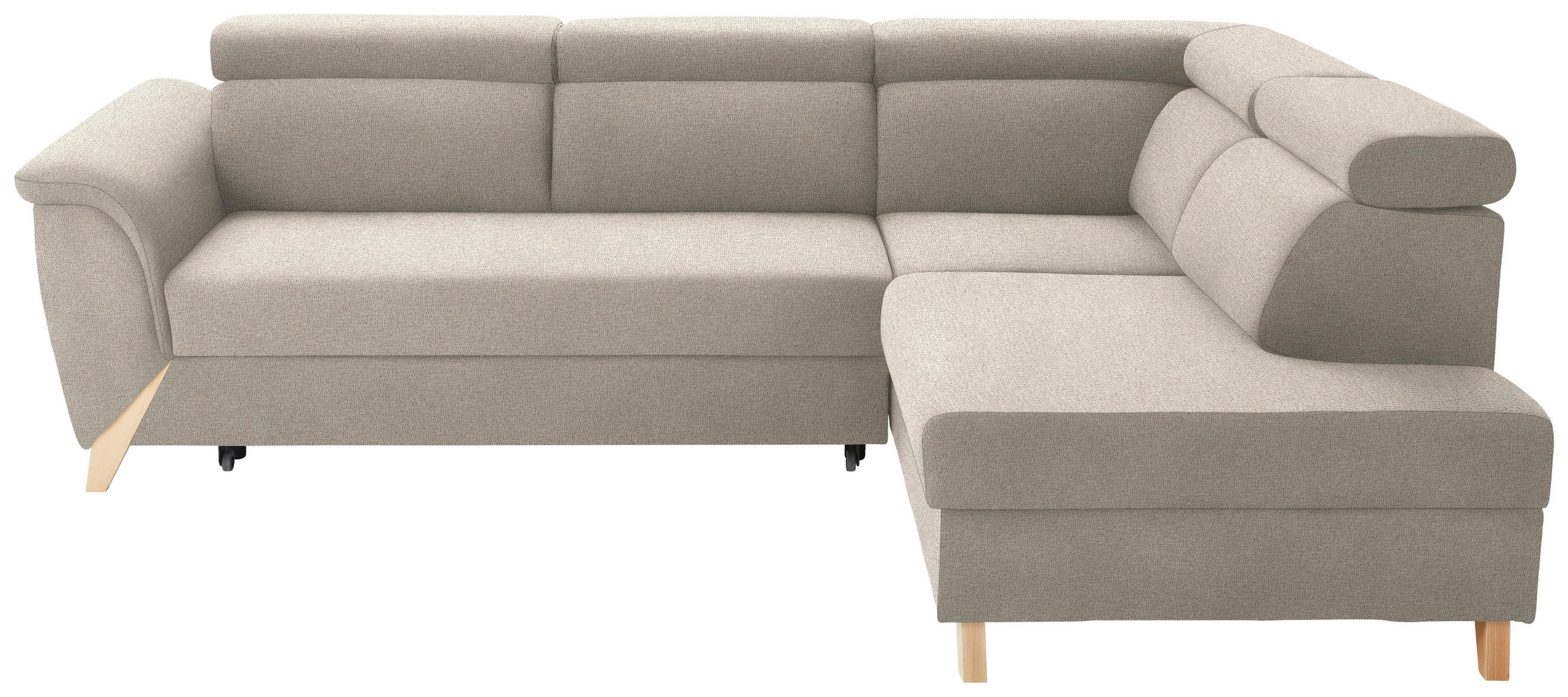 ECKSOFA Chenille Beige  - Beige/Naturfarben, Konventionell, Holz/Textil (265/200cm) - Stylife