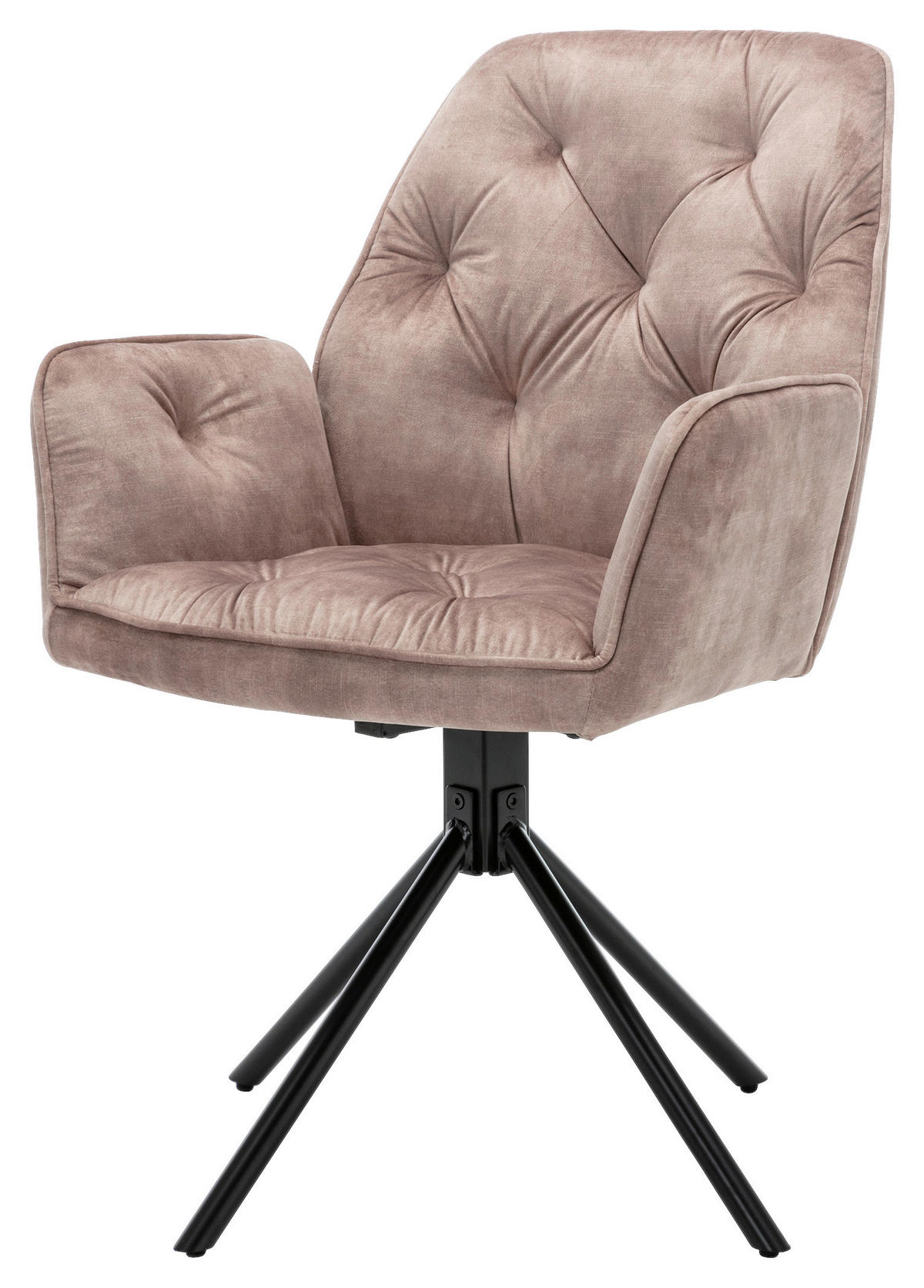 ARMLEHNSTUHL-SET 2 Stück  in Stahl Flachgewebe  - Beige/Schwarz, Basics, Textil/Metall (59,9/89/62cm) - MID.YOU