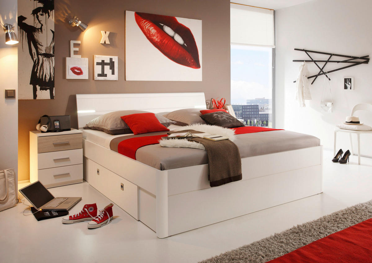 KREVET S PROSTOR. ZA ODLAGANJ   140/200 cm   bijela  - bijela, Moderno, drvni materijal (140/200cm) - MID.YOU