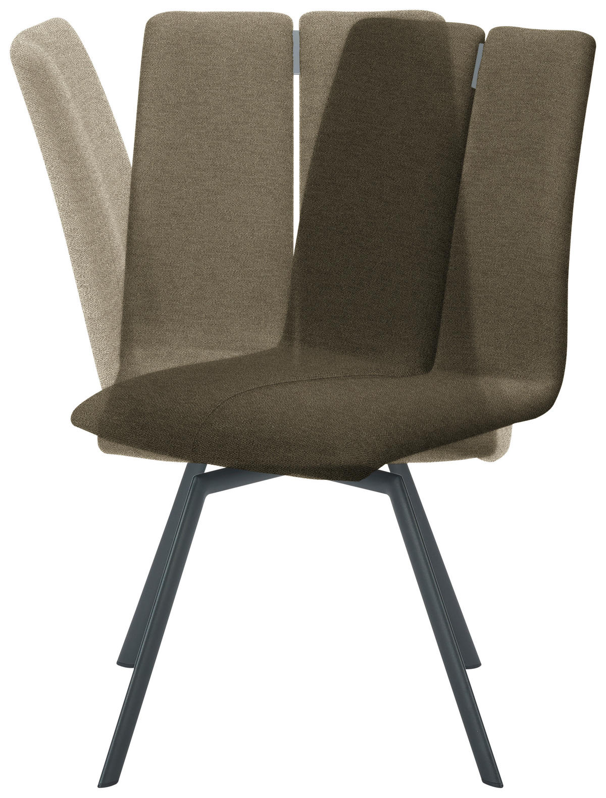 STUHL  Lederauswahl, Stoffauswahl, Typenauswahl Struktur  - Fango/Anthrazit, Design, Textil/Metall (50/92/64cm) - Venjakob