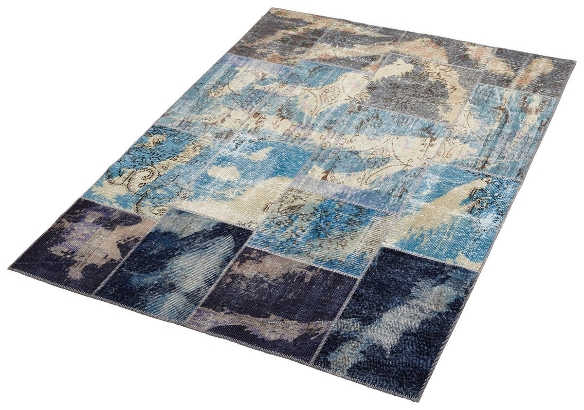 ORIENTALISK MATTA 80/150 cm Splash Blue Mix  - blå, Trend, textil (80/150cm) - Cazaris