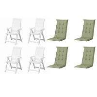 GARTENSTUHL-SET Grün, Weiß  - Weiß/Grün, MODERN, Kunststoff/Textil (44/111/50cm) - Gardenson