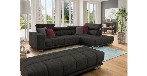 ECKSOFA  in Chenille Braun  301/207 cm  - Chromfarben/Braun, Design, Textil (301/207cm) - Xora