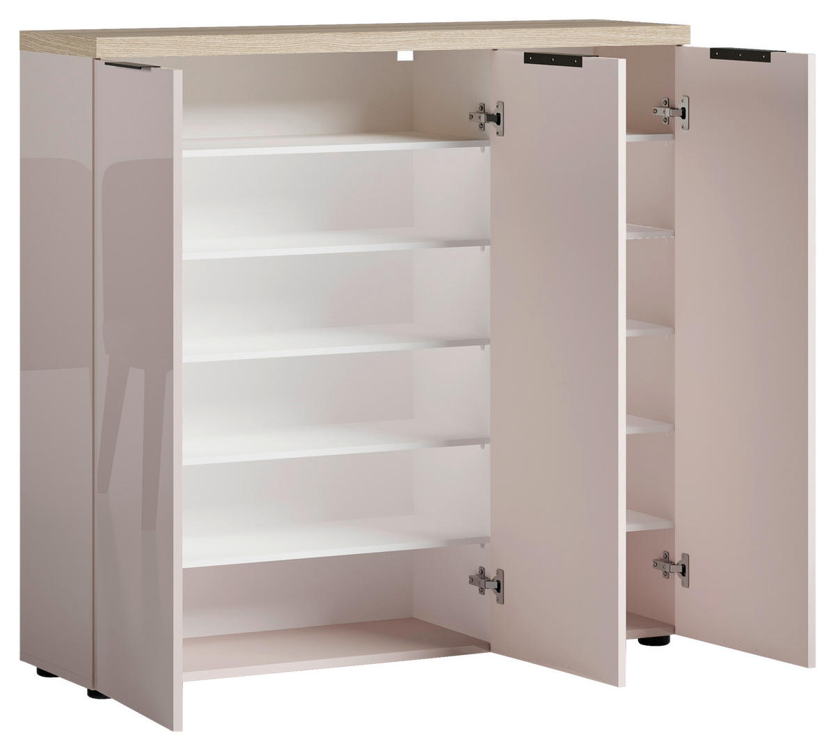 SCHUHSCHRANK Eichefarben, Kaschmir  - Kaschmir/Eichefarben, Design, Holzwerkstoff/Kunststoff (120/115/34cm) - Xora