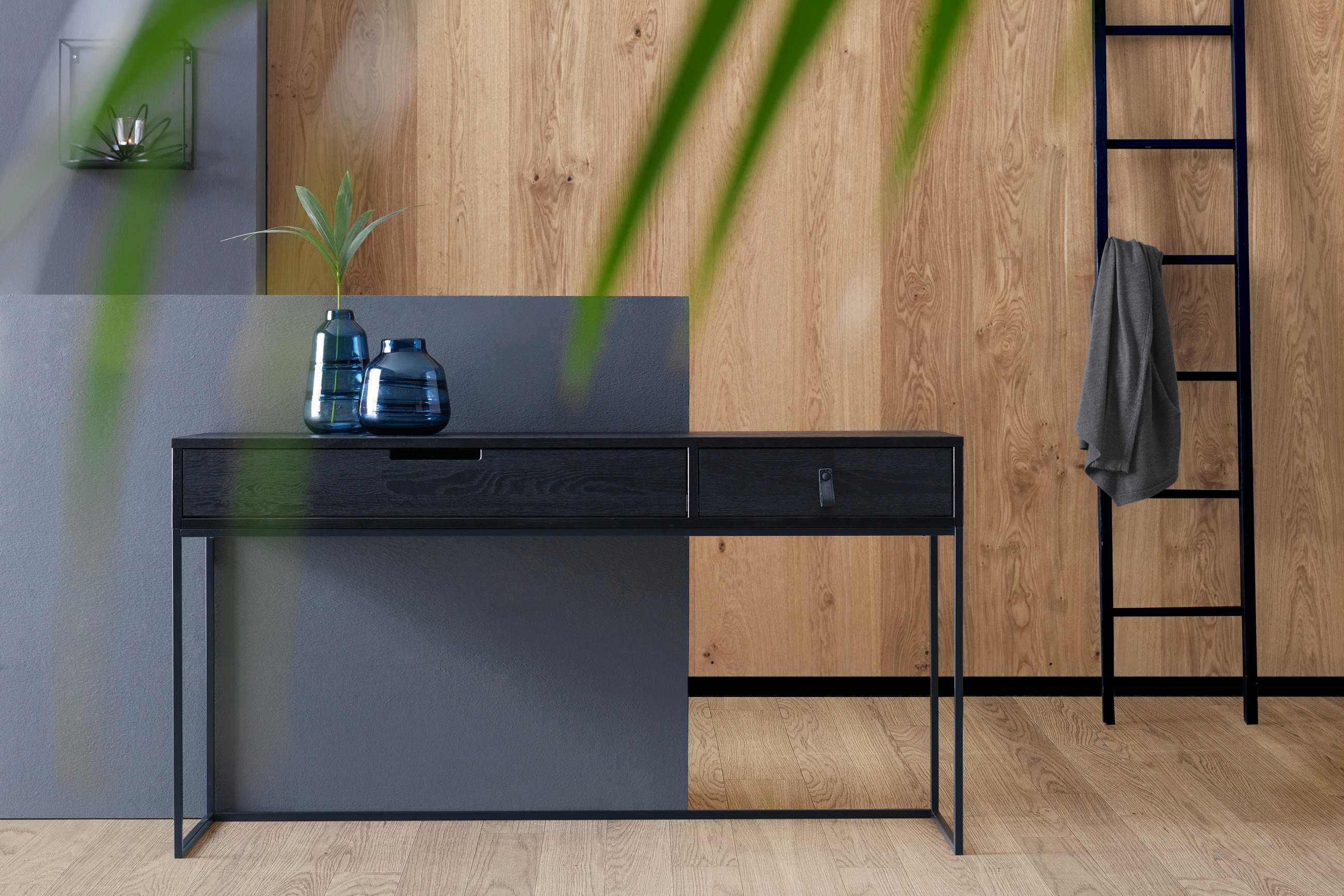 KONSOLE in Holz, Metall 140/40/74 cm    - Schwarz, Design, Holz/Metall (140/40/74cm) - Livetastic