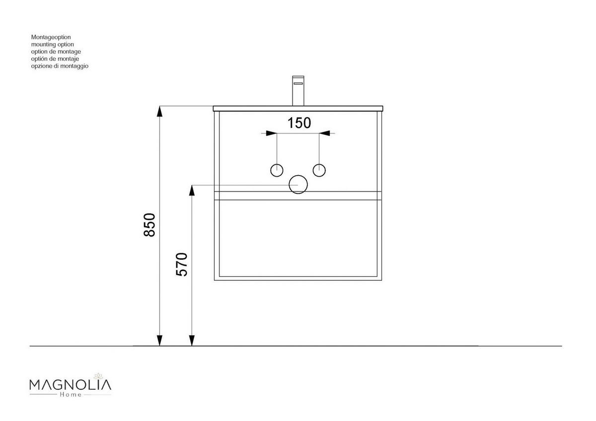 WASCHTISCHKOMBI 60 cm  - Graphitfarben/Weiß, MODERN, Keramik/Holzwerkstoff (60cm) - MID.YOU