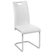 SCHWINGSTUHL in Metall, Textil Chromfarben, Weiß - Chromfarben/Weiß, Design, Textil/Metall (43/96/58,5cm) - Carryhome