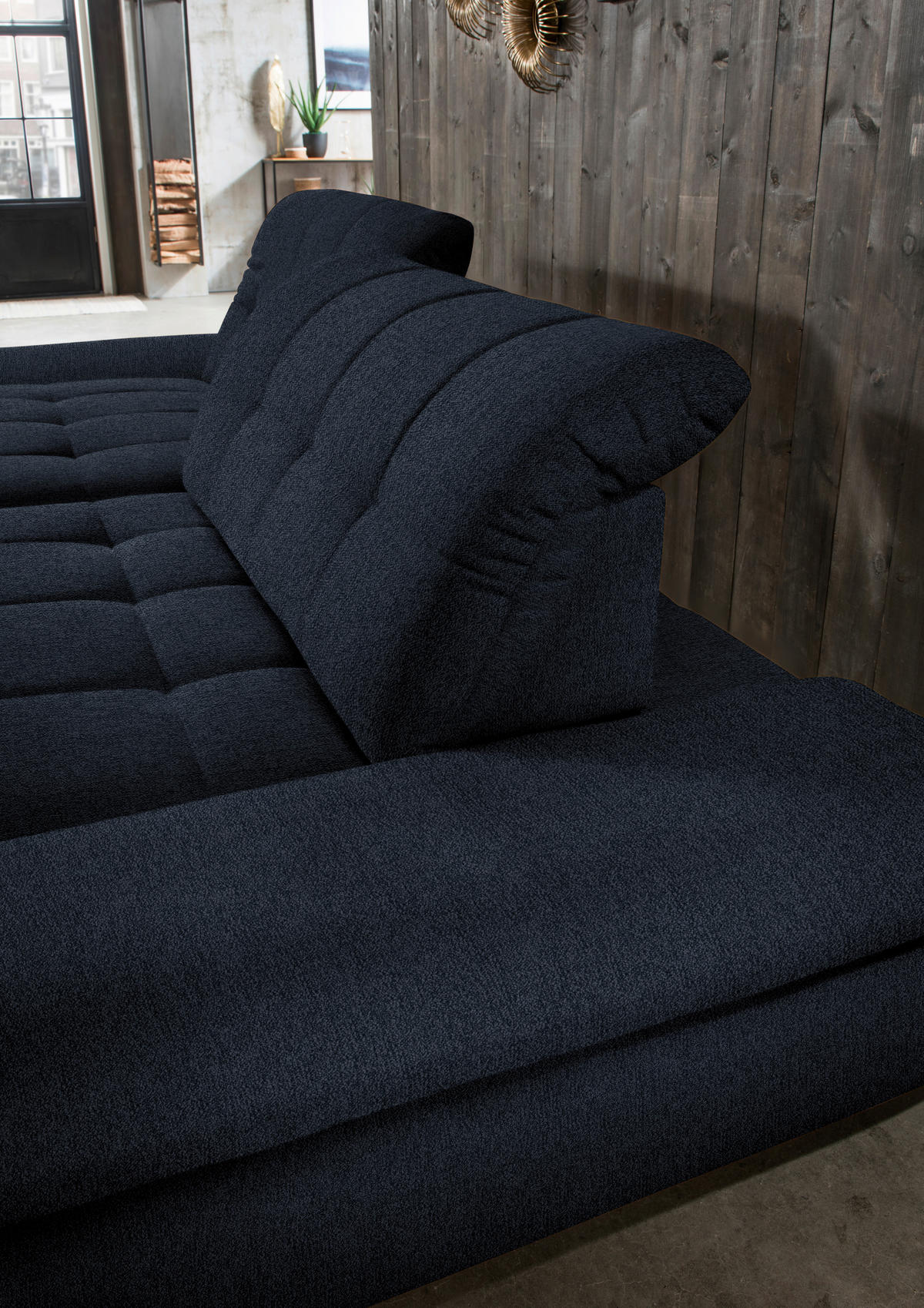 ECKSOFA in Mikrofaser Dunkelgrau  - Dunkelgrau/Schwarz, Design, Textil/Metall (198/290cm) - Xora