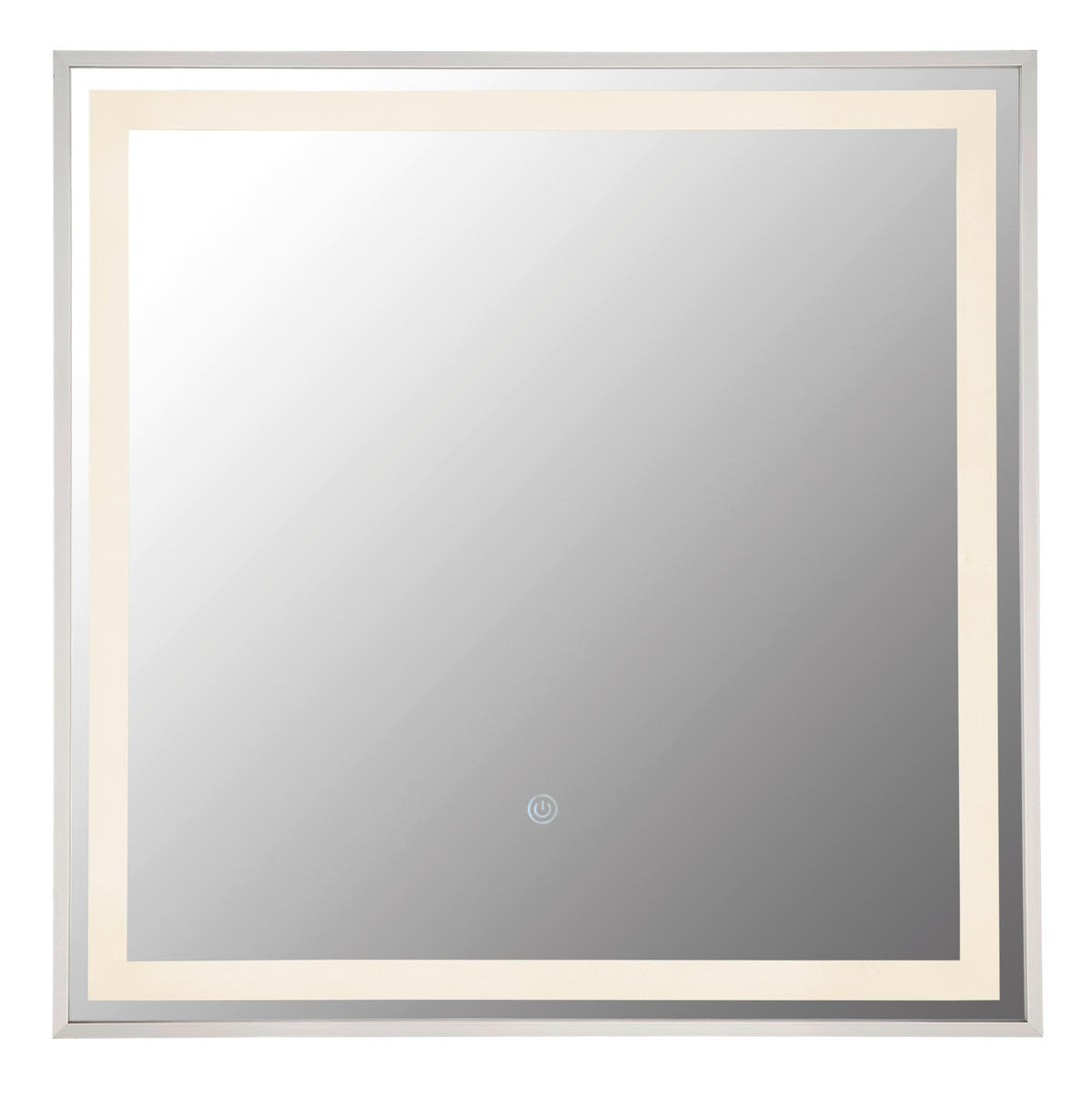 OGLEDALO Z OSVETLITVIJO, 50/50/2,8 cm kovina, umetna masa, steklo  - Basics, kovina/umetna masa (50/50/2,8cm) - Globo