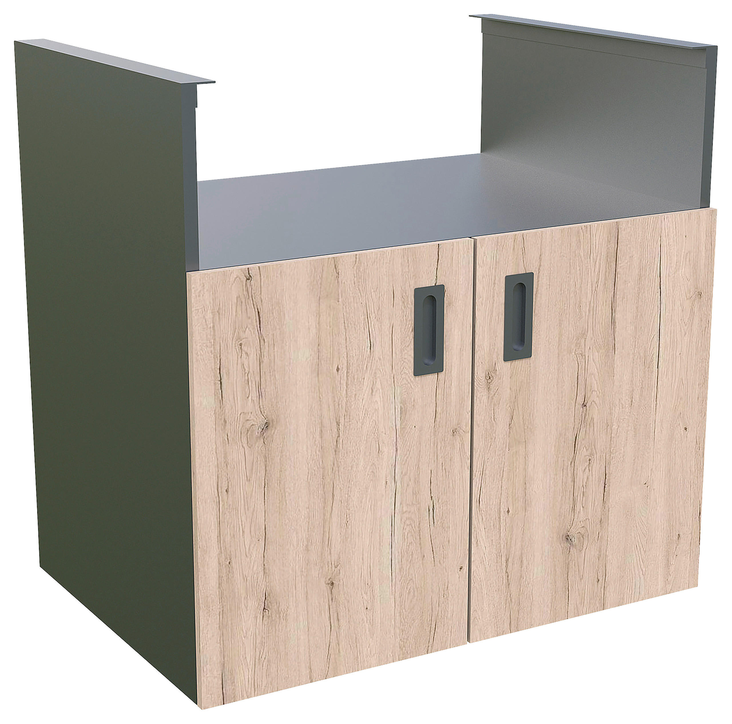 UNDERSKÅP FÖR UTEKÖK   90/92/63 cm  - antracit/ekfärgad, Basics, metall (90/92/63cm) - Gardenson