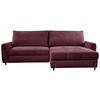 ECKSOFA in Struktur Bordeaux  265/162 cm  - Bordeaux/Schwarz, Design, Textil/Metall (265/162cm) - MID.YOU