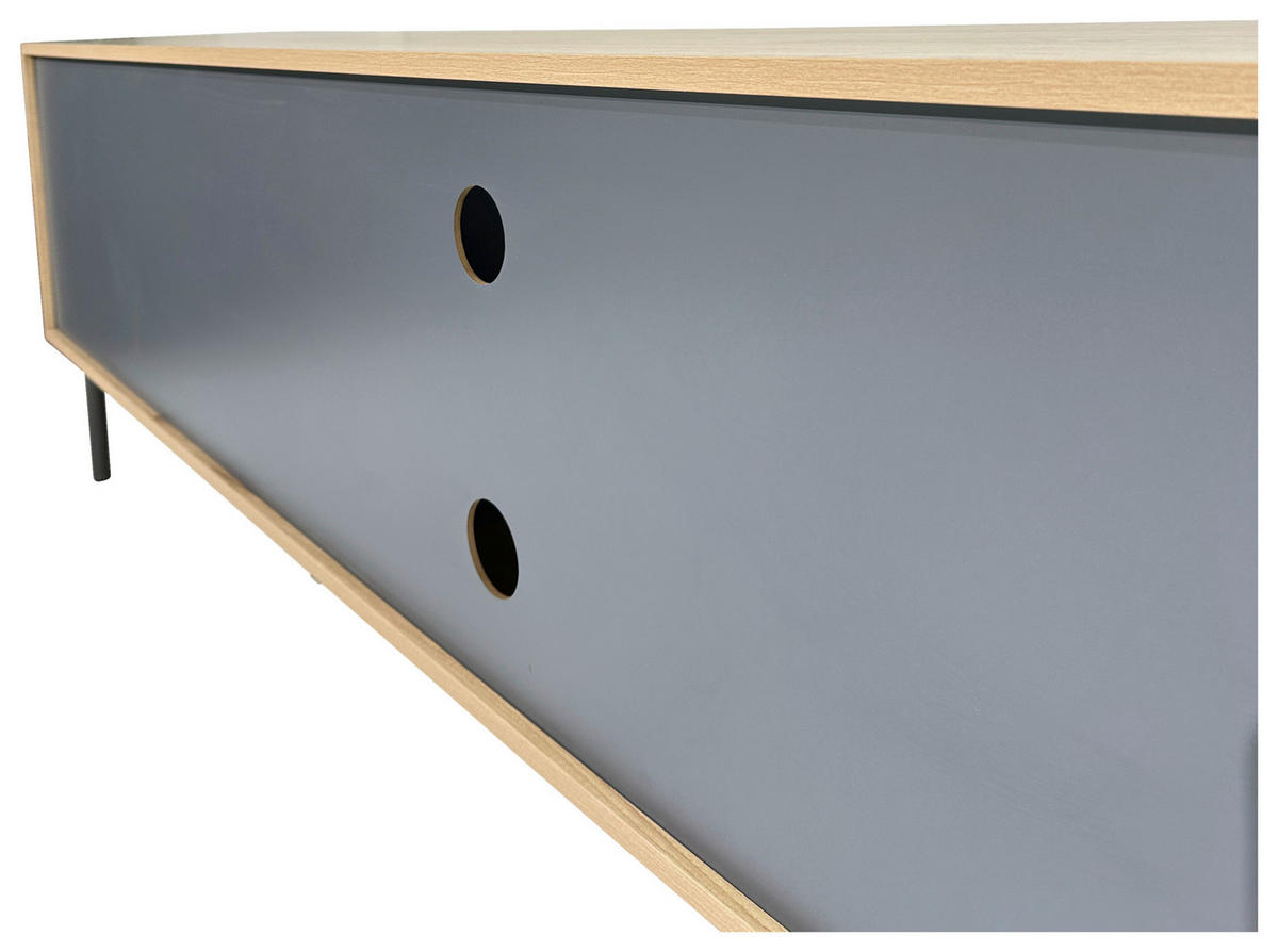 LOWBOARD META 180/56,2/40 cm 2 Schublade(n) Beimöbel erhältlich, stehend  - Eichefarben/Anthrazit, Design, Holzwerkstoff/Metall (180/56,2/40cm) - Milino