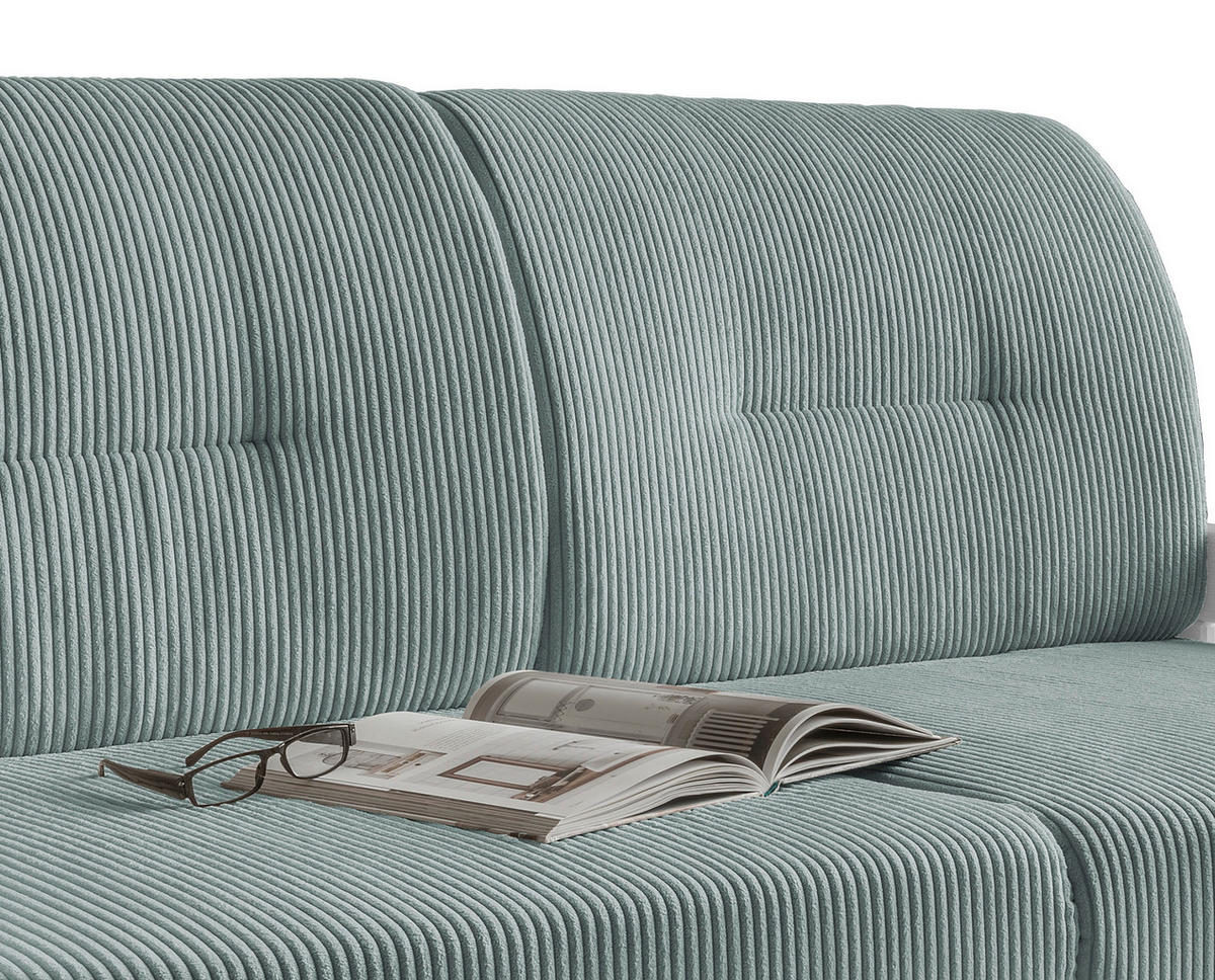 SCHLAFSOFA Cord Hellblau  - Weiß/Hellblau, MODERN, Holz/Textil (154/88/90cm) - Livetastic