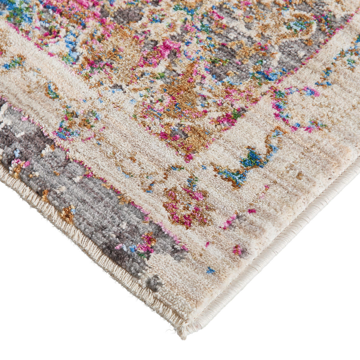 VINTAGE-TEPPICH 133/190 cm Creme, Dunkelorange rechteckig  - Dunkelorange/Creme, Design, Textil (133/190cm) - Novel