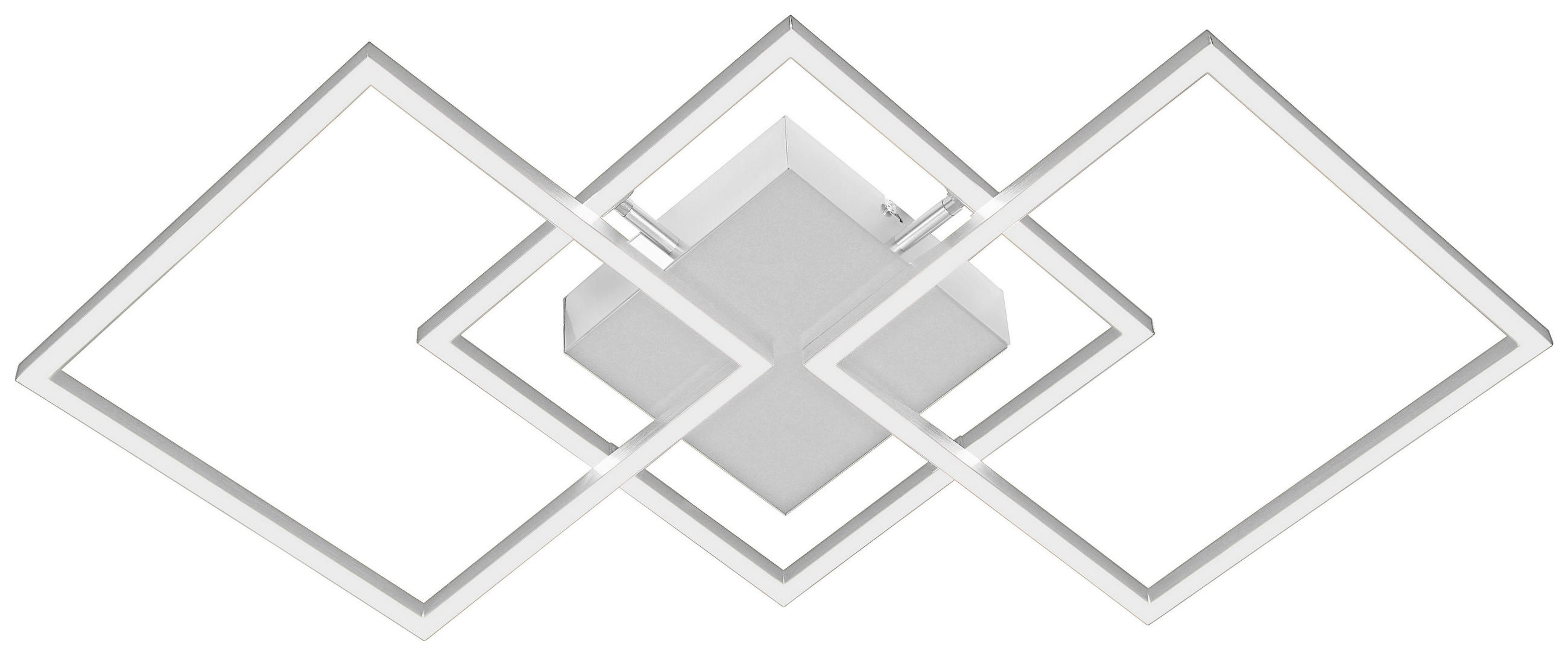 LED-DECKENLEUCHTE Giga 75,5/37/6 cm   - Nickelfarben, Trend, Kunststoff/Metall (75,5/37/6cm) - Novel