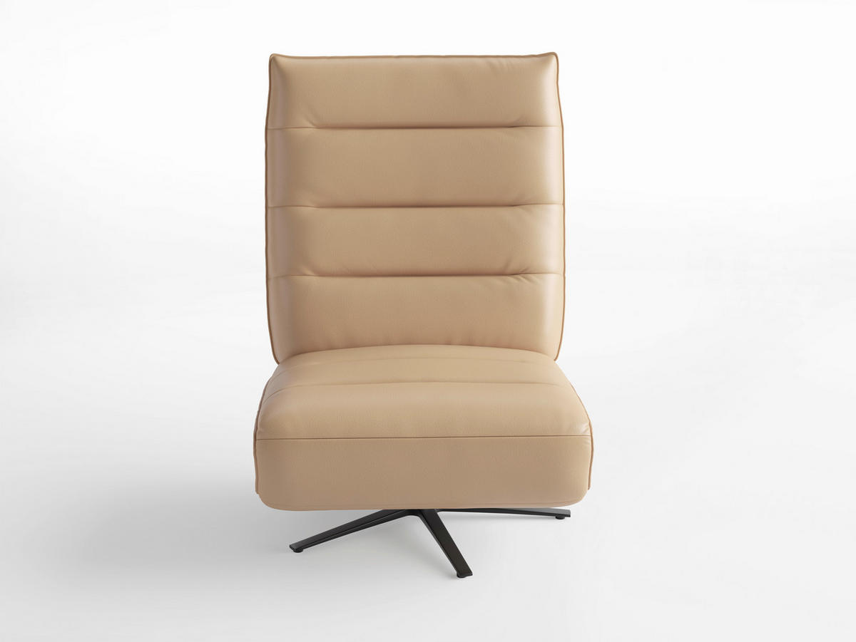 RELAXSESSEL EVE E Echtleder Kopfteilverstellung, Rücken echt    - Schwarz/Cappuccino, Basics, Leder/Metall (80/109/98cm) - Sit & More