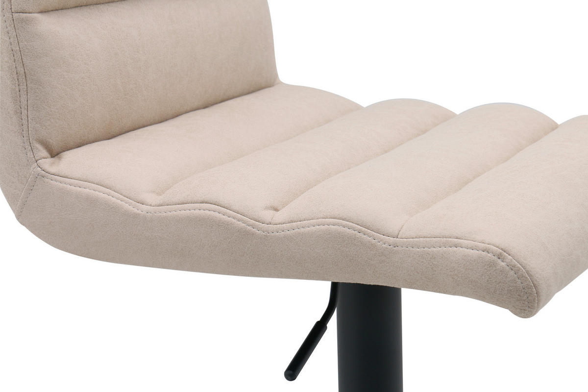 BARHOCKER in Schwarz, Beige  - Beige/Schwarz, MODERN, Textil/Metall (42/99.5/53cm) - Livetastic