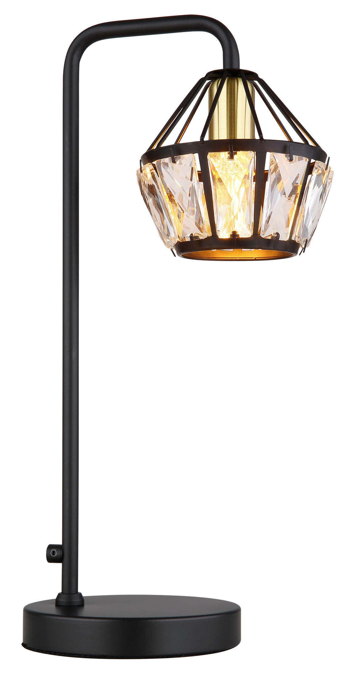 TISCHLEUCHTE 21,5/12,5/43 cm   - Klar/Messingfarben, KONVENTIONELL, Glas/Kunststoff (21,5/12,5/43cm) - Globo